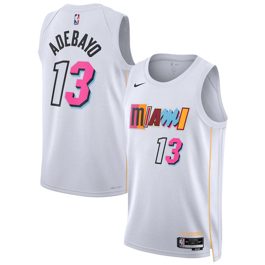 Men Miami Heat #13 Bam Adebayo Nike White City Edition 2022-23 Swingman NBA Jersey